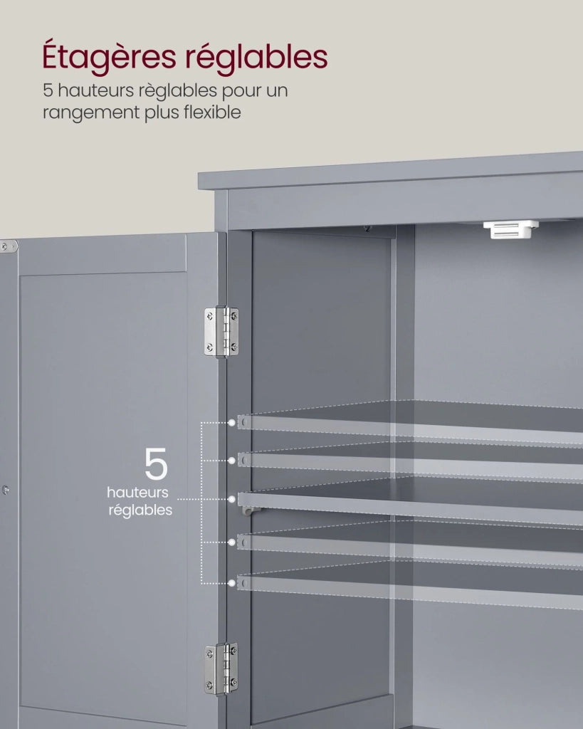 Mobiletto da bagno mobiletto da cucina mobile contenitore con 2 cassetti e 2 ante ripiani regolabili 30 x 60 x 110 cm bianco bbc551p31 b34bbc552p31 bbc552p31 12_0004022