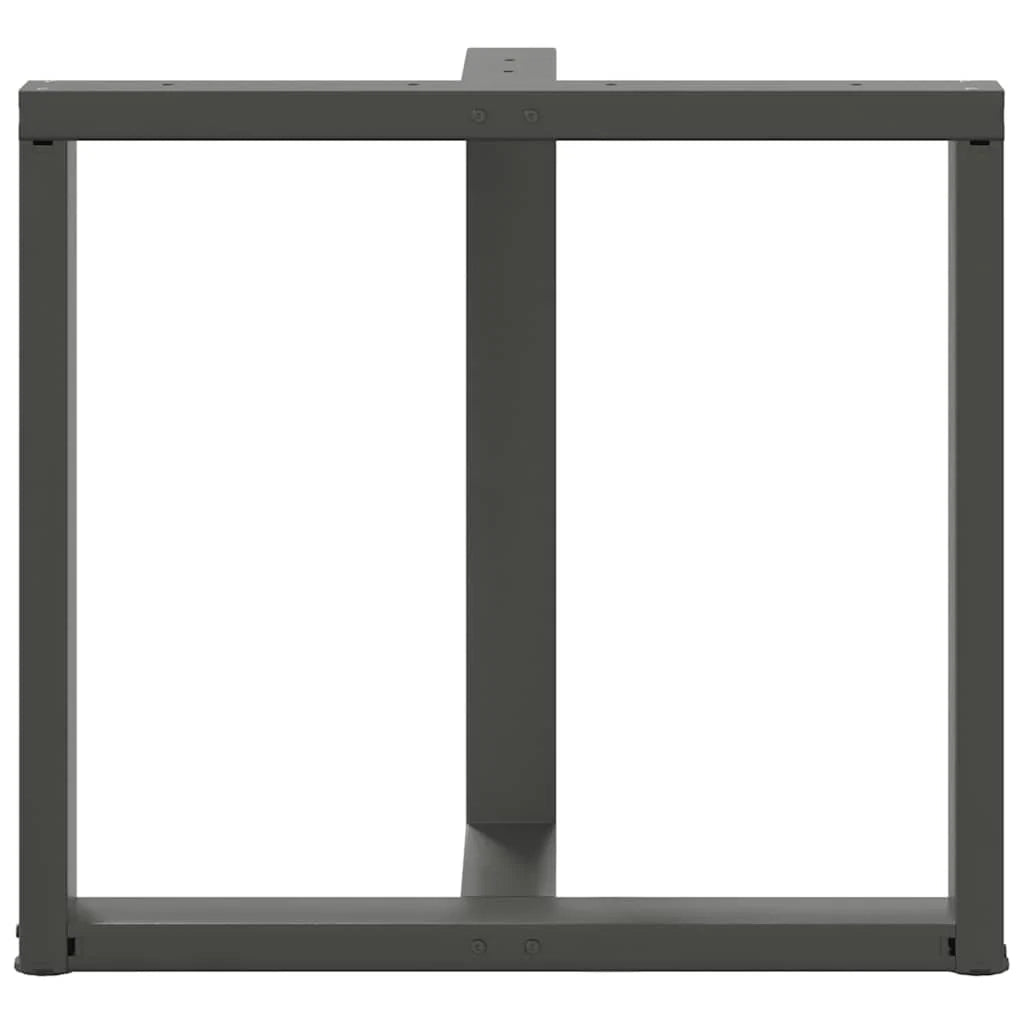 Set di 2 gambe per tavolo da pranzo a forma di T 80 x 35 x 72 cm con piedini regolabili design moderno acciaio antracite 02_0057328