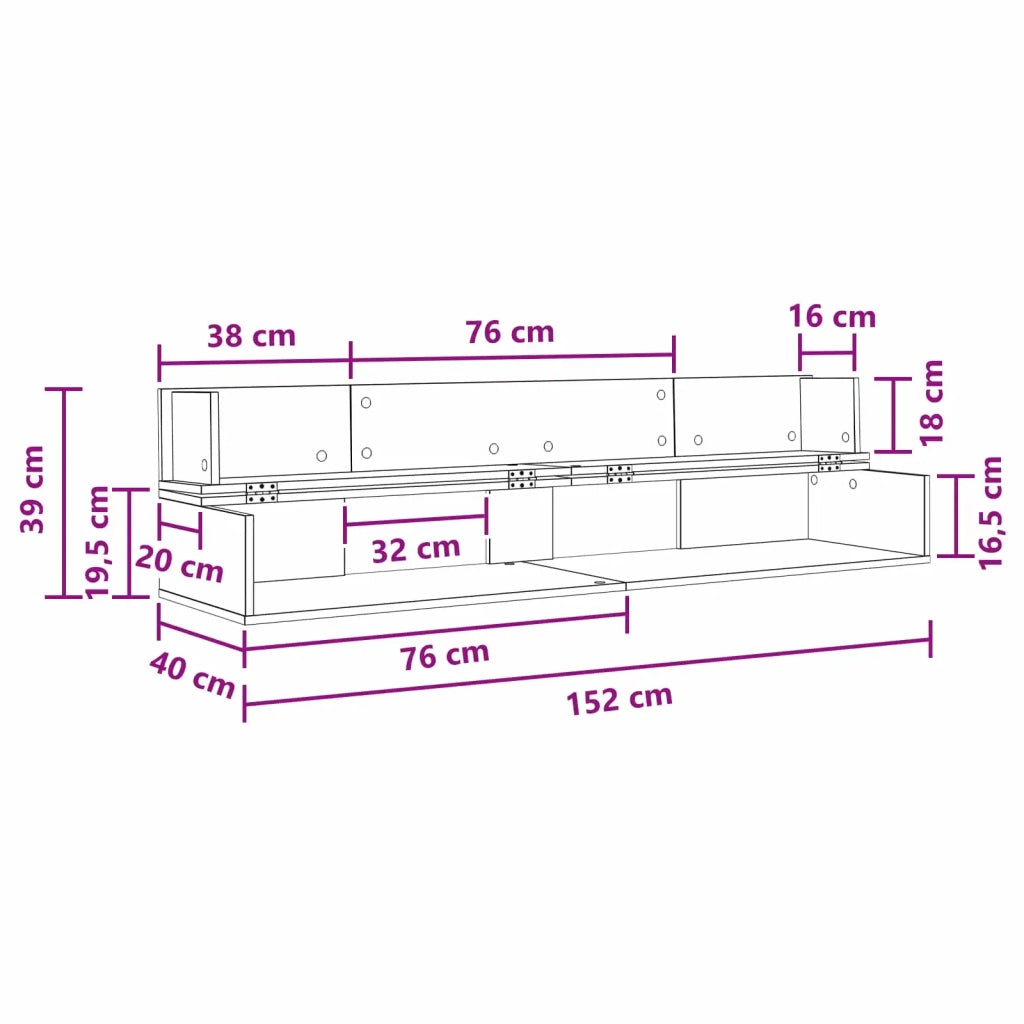 Scrivania studio Sonoma 152 x 40 x 19,5 cm Legno ingegnerizzato 8006670