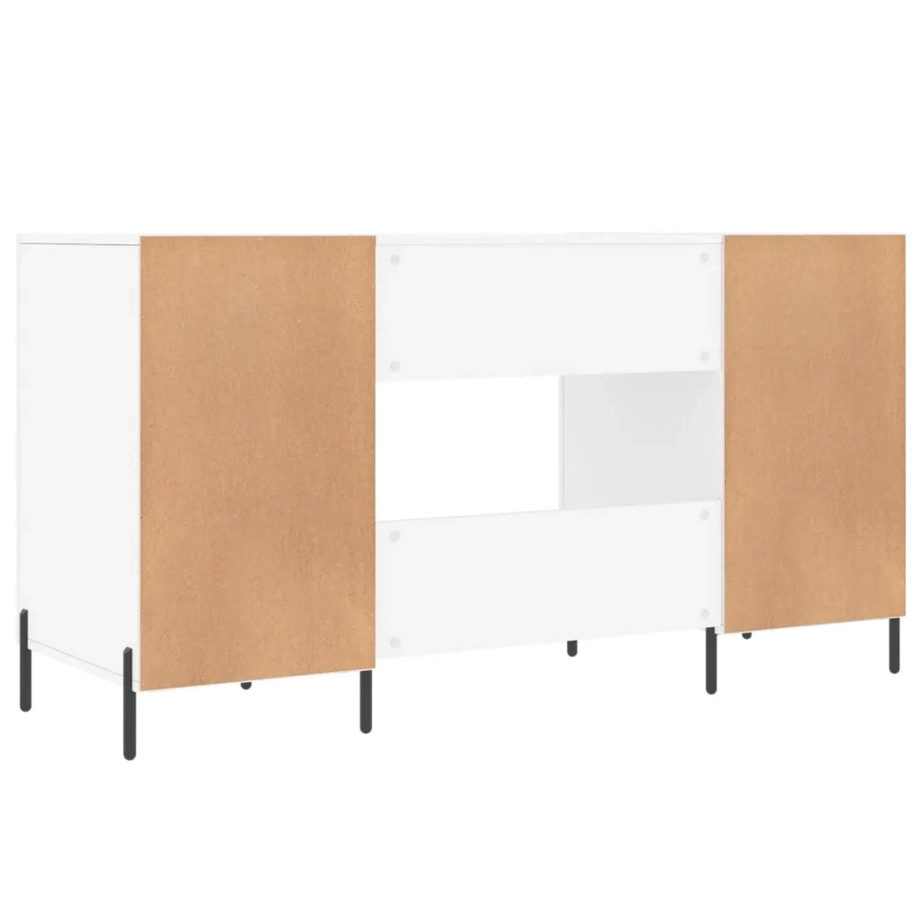 Scrivania | Tavolo da Ufficio Bianca 140x50x75 cm in Legno Multistrato