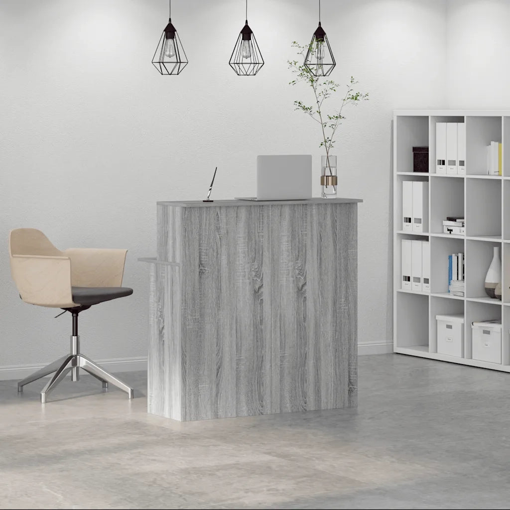 vidaXL Banco Reception Grigio Sonoma 100x50x103,5 cm Legno Multistrato