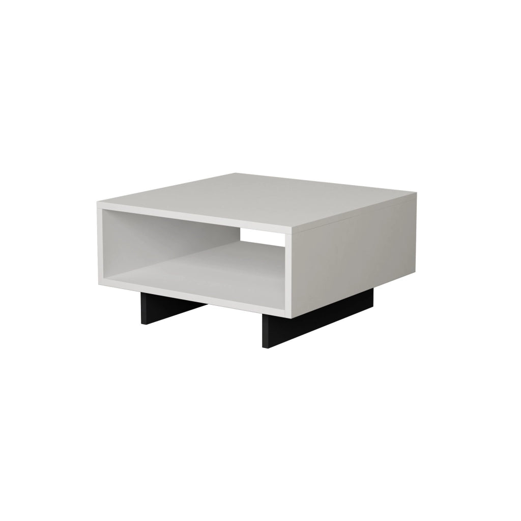 Tavolino in legno "Hola" - 60 x 60 x 32 cm - Bianco