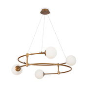 Maytoni Lampadario Minimal Balance 4 luci G9 oro metallo diffusori vetro