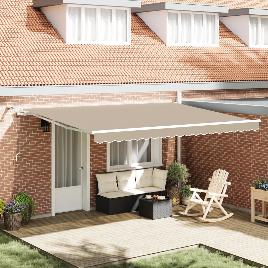Tenda Retrattile Automatica con LED Beige 450x300 cm