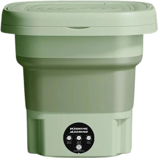 Mini Lavatrice Compacta - Efficace in termini di Energia - Ripiegabile - 8L - Ideale per Studenti e Campeggio - 29,5x29,5x29CM - Colore Verde