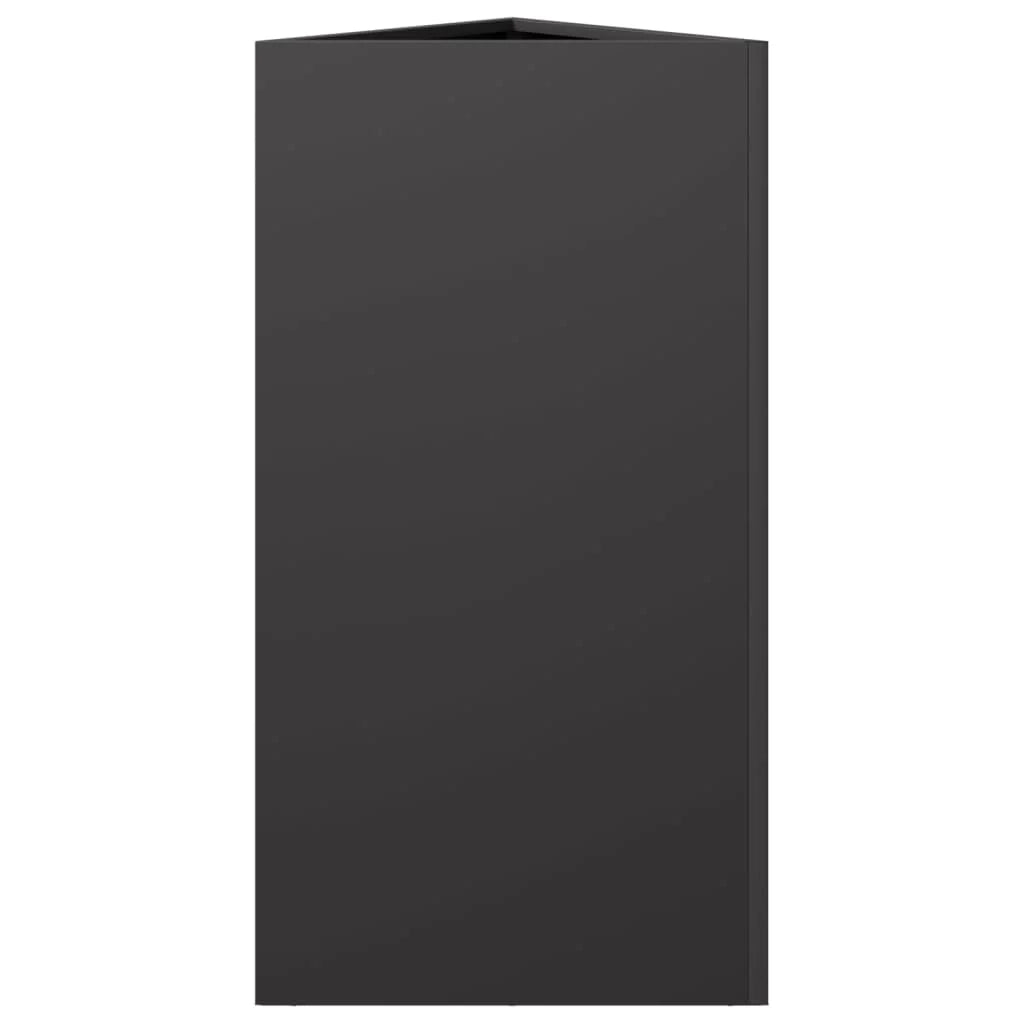 Fioriera rialzata per piante fiori giardino terrazze set da 2 triangolare 40 x 34,5 x 70 cm acciaio nero 02_0039100