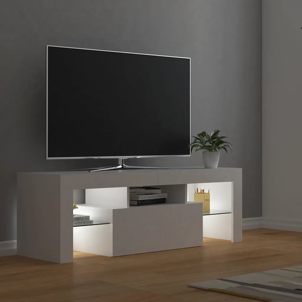Mobile TV | Armadietto TV | Mobile Porta TV con Luci LED Bianco 120x35x40 cm