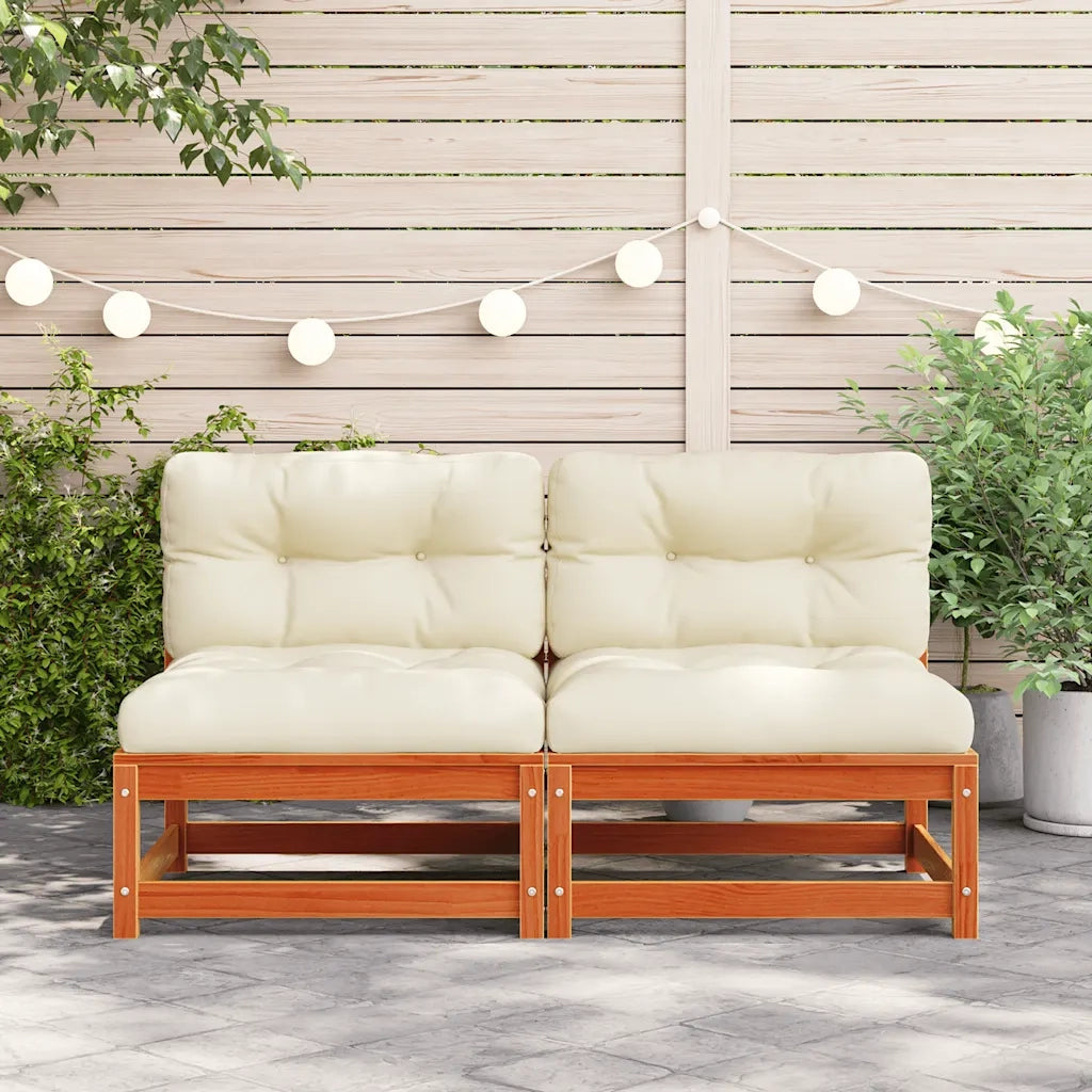 Divano Angolare Giardino Cuscini Marrone Cera Massello di Pinocod mxl 86677