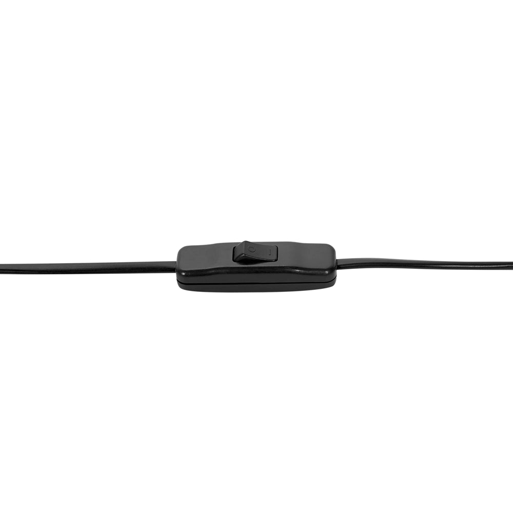 Lampada da tavolo in metallo nero con paralume in nylon e legno di gomma per soggiorno e camera da letto stile moderno e contemporaneo