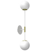 Applique Satelit Luminex bianco-oro 2 globi vetro E27