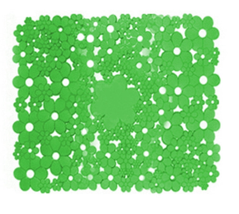 TAPPETO ANTISCIVOLO MOD. FLOWERS CM 53 X 53- Verde acido- DH- pezzi 1