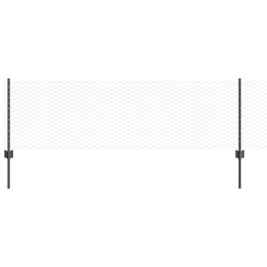 Posti per Recinzione 11 pz U-Channel Grigio 60 cm Acciaio