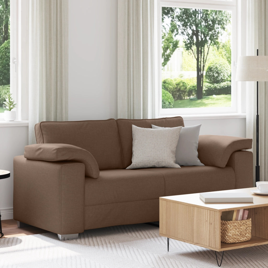 Divano Loveseat Marrone 140 cm Tessuto