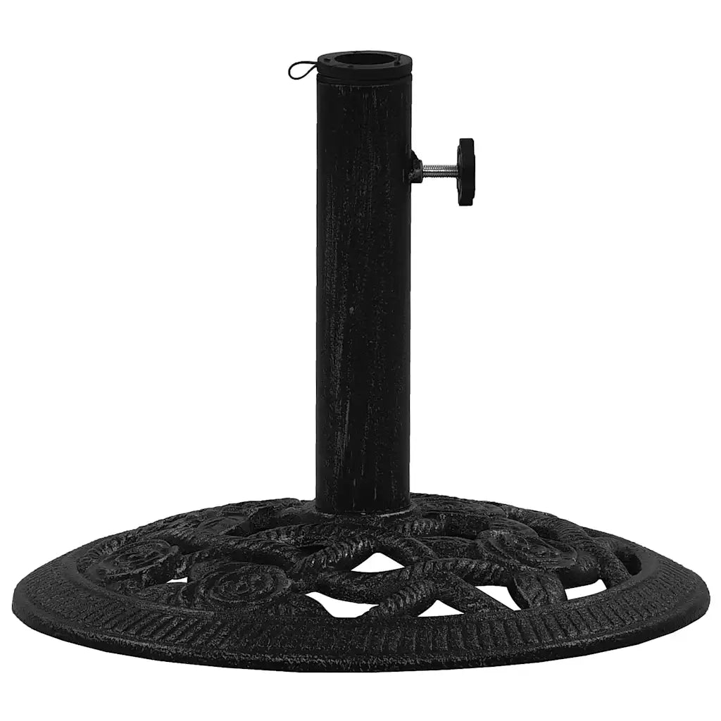Base per ombrellone da giardino in metallo massiccio 40 x 40 x 32 cm con elegante adattatore in ghisa nera 02_0046548