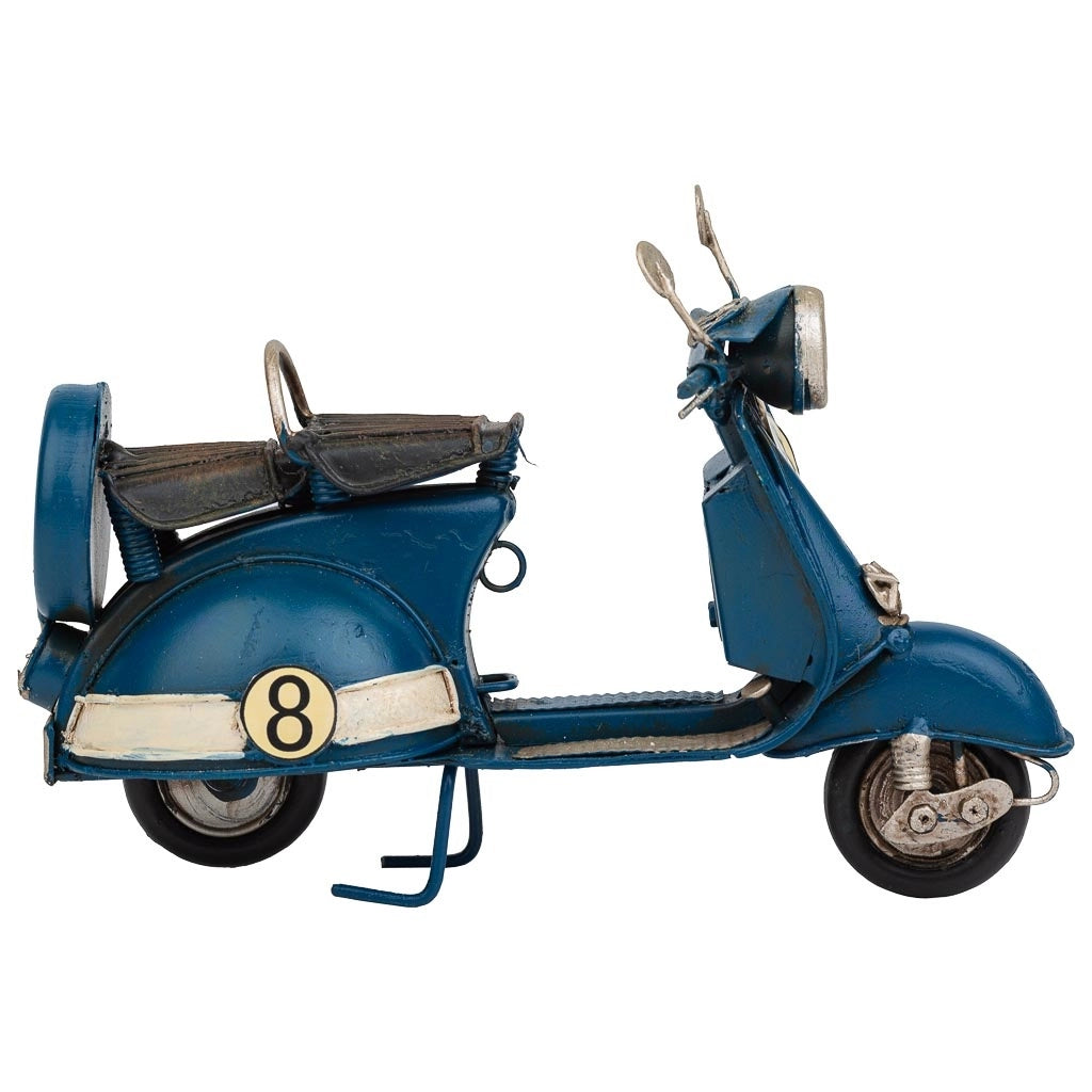 Moto in metallo blu 17x7x11h