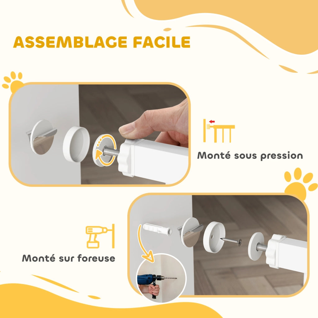 Cancelletto di sicurezza per cani e bambini ¨C Xylo ¨C doppio blocco, 76-104 cm, bianco
