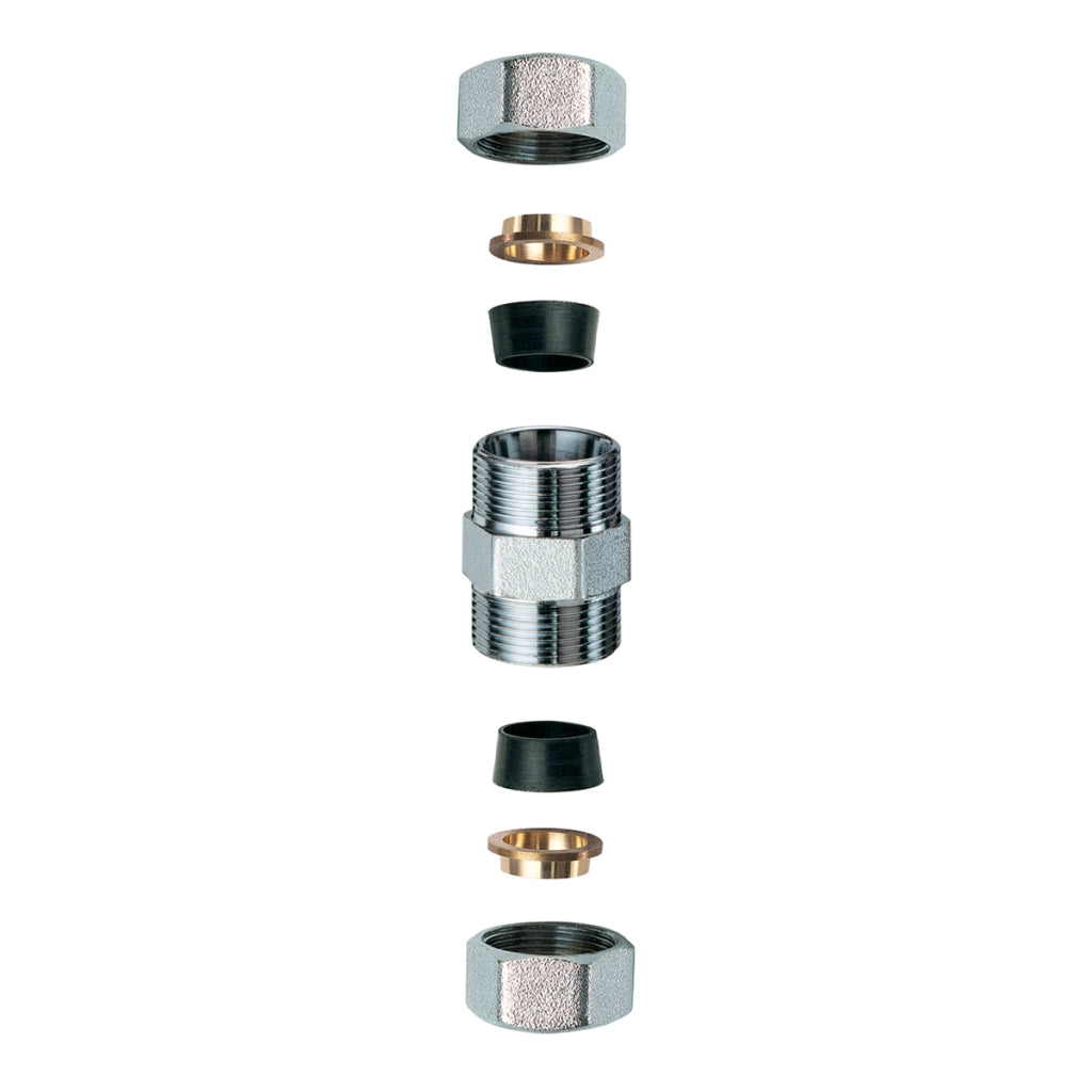 NIPLEX DOPPIO CROMATO C/MONOCONO IN GOMMA PER RAME- 1/2 x 18- FAR- pezzi 1