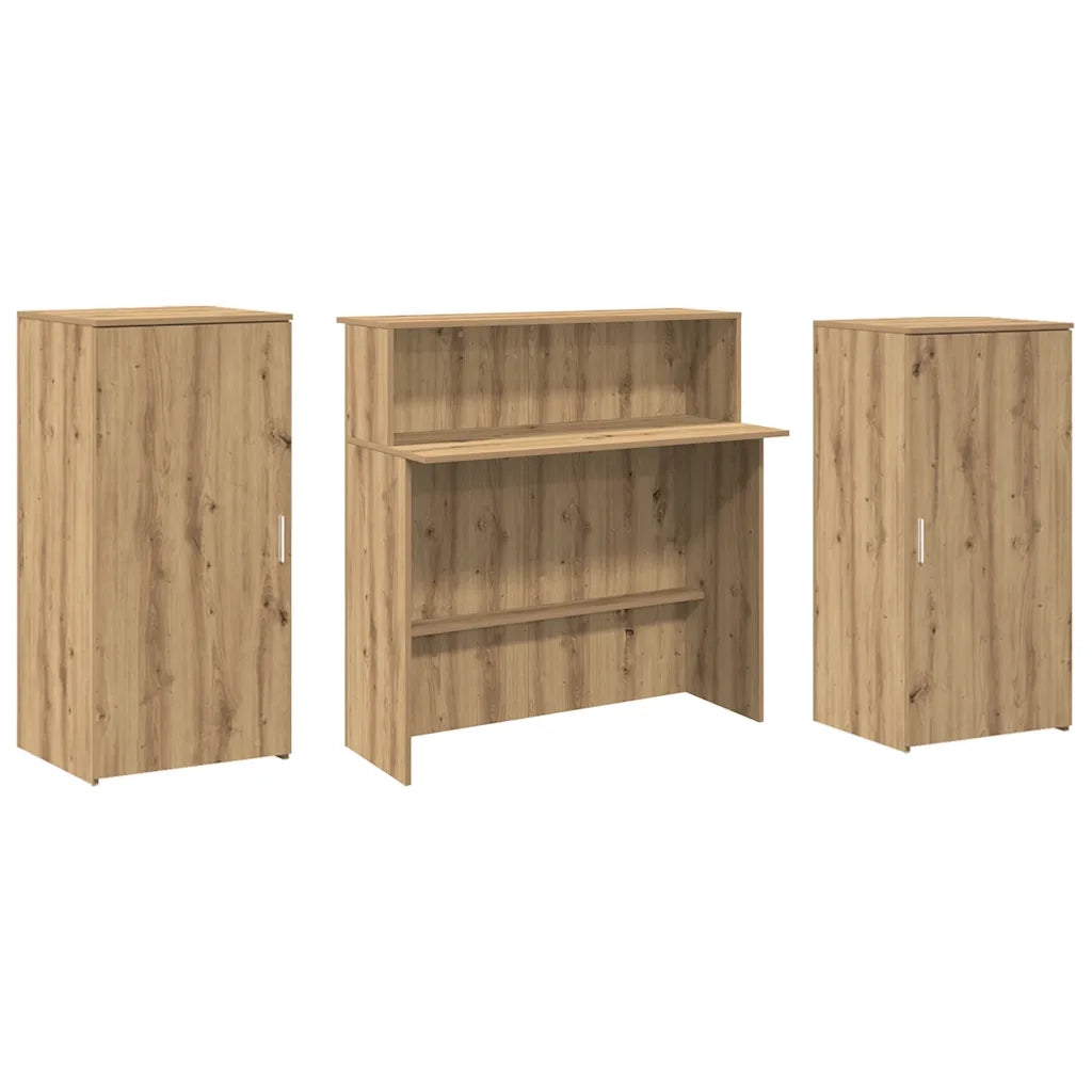 Banco Reception Rovere Artigianale 200x50x103,5cm in Truciolato 3324222