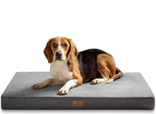 Cuscino per Cane con Schiuma di Alta Densità e Design Ergonomico, Lavabile e Antiscivolo - Grigio, Disponibile in Dimensioni: 110 x 70 cm / 90 x 55 cm / 70 x 45 cm / 60 x 40 cm