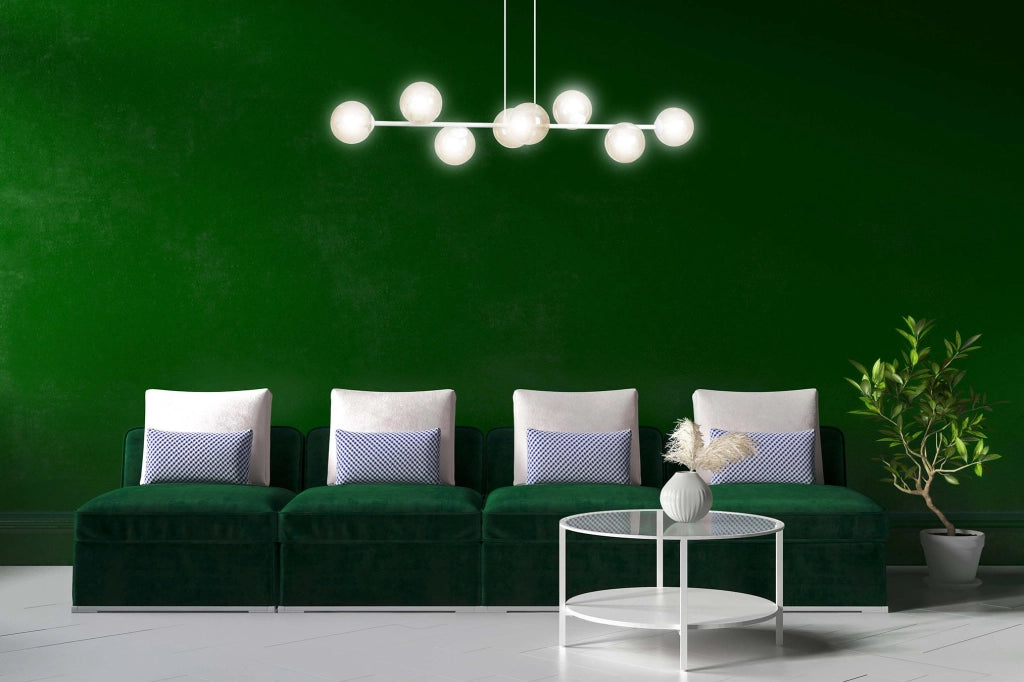 Lampadario Emibig ROSSI bianco/miele 8xE14 in vetro