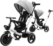 Carrello per bambini - Triciclo - Rotazione a 360 gradi - Sella invertibile - Adatto per bambini dai 1 ai 3 anni - 95x90x60cm