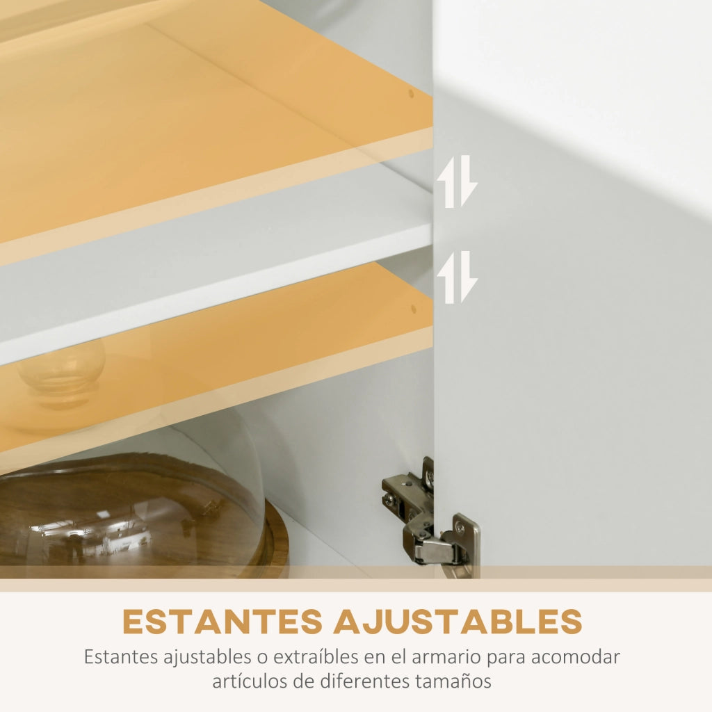 Armadio Cucina 4 Ante con Cassetto e Ripiano Regolabile ¨C Minimal ¨C 70x40x180 Bianco
