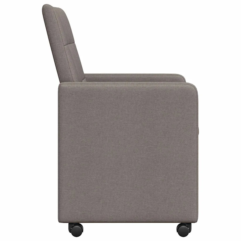 Sedie da Pranzo con Ruote 2 pcs Talpa 58 x 65 x 94 cm Tessuto 42017835