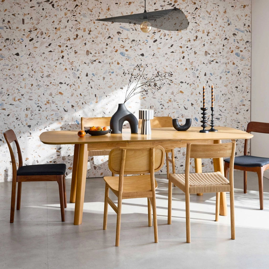 Tavolo da pranzo rettangolare allungabile 160 - 210 cm, rivestito in