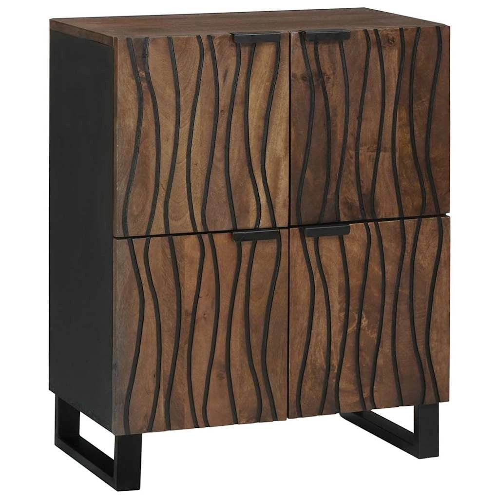 Credenza funzionale rettangolare contenitore 60 x 33 x 75 cm soggiorno in stile rustico in legno marrone 02_0057787