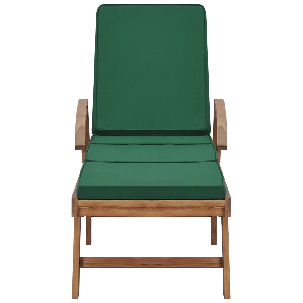 Lettini Prendisole con Cuscini 2 pz in Legno di Teak Verde cod mxl 8688