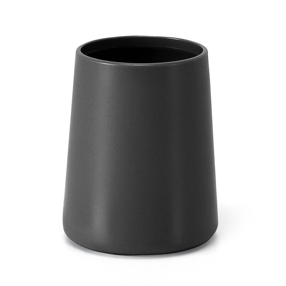 Porta spazzolino grigio design tondo in plastica Pop