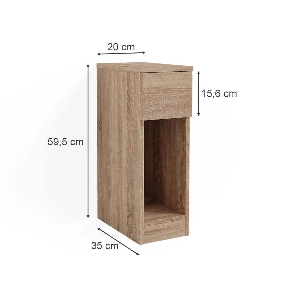 Vicco Comodino camera da letto Sonoma 20 x 59.5 cm