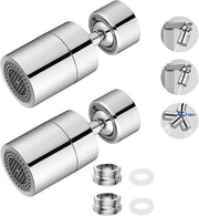 2 x Rubinetto a Sfere 360° - Elettrovalvola a Risparmio d'Acqua per Cucina e Bagno - Viti a Bucaneve Universali M22/M24