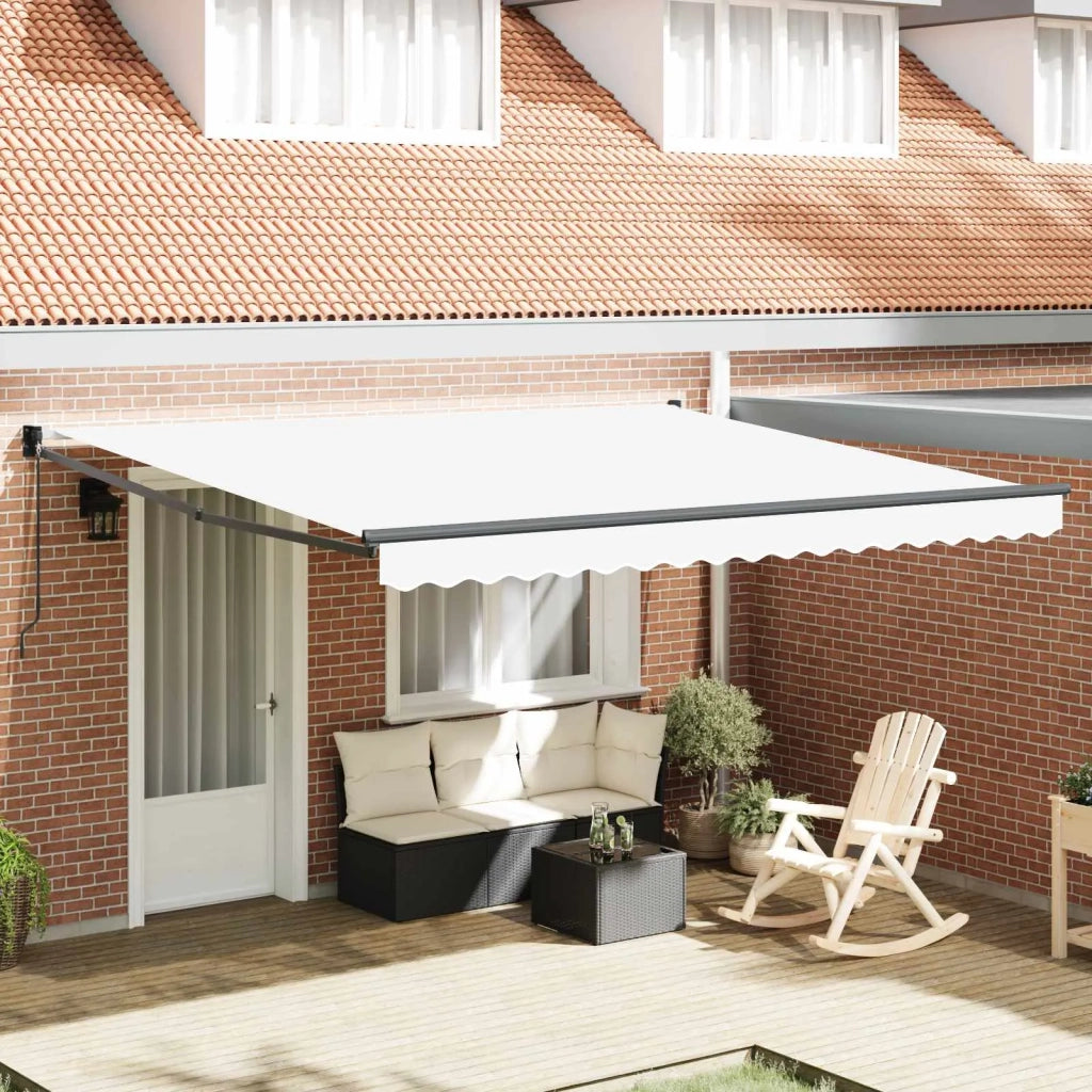 Tenda Retrattile Bianco 400 × 300 cm Poliestere e Alluminio 3330633
