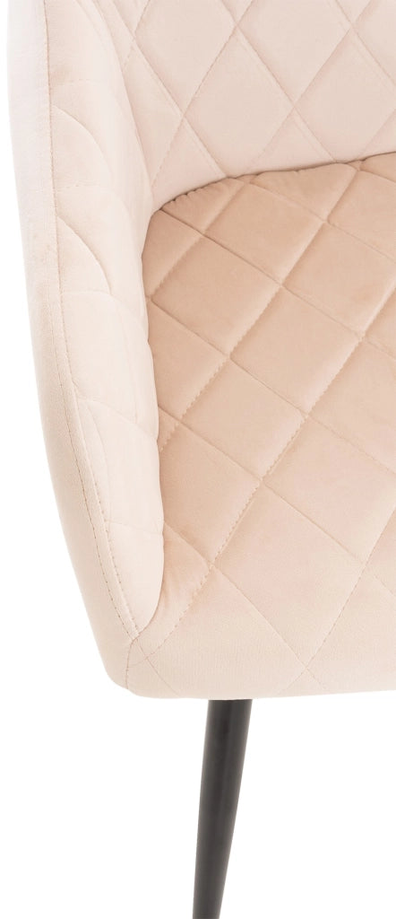 Set di 2 sedie da pranzo Shila Beige,Velluto