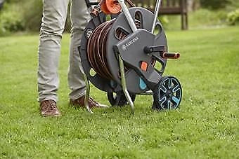 Gardena AquaRoll L Easy Carrello avvolgitubo Manuale Nero, Blu, Arancione