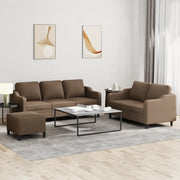 Set di Divani 3 pz con Cuscini Marrone in Tessuto 3201845
