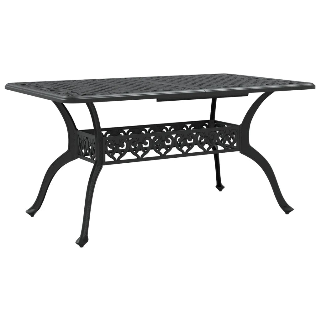 Tavolo da Giardino Nero 150x90x72 cm in Alluminio Pressofuso 4002804