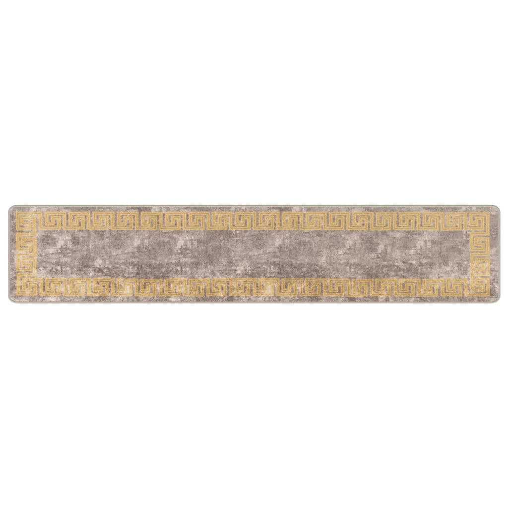 Runner Tappeto MARSA Grigio 50 x 250 cm Poliestere e PVC