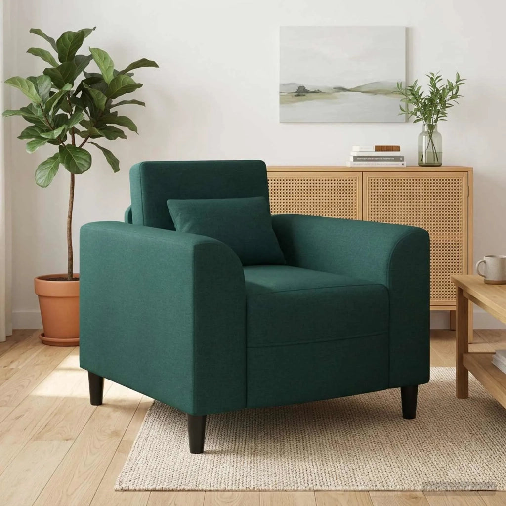 Divano Sedia-Poltrona Verde Scuro Tessuto 527095
