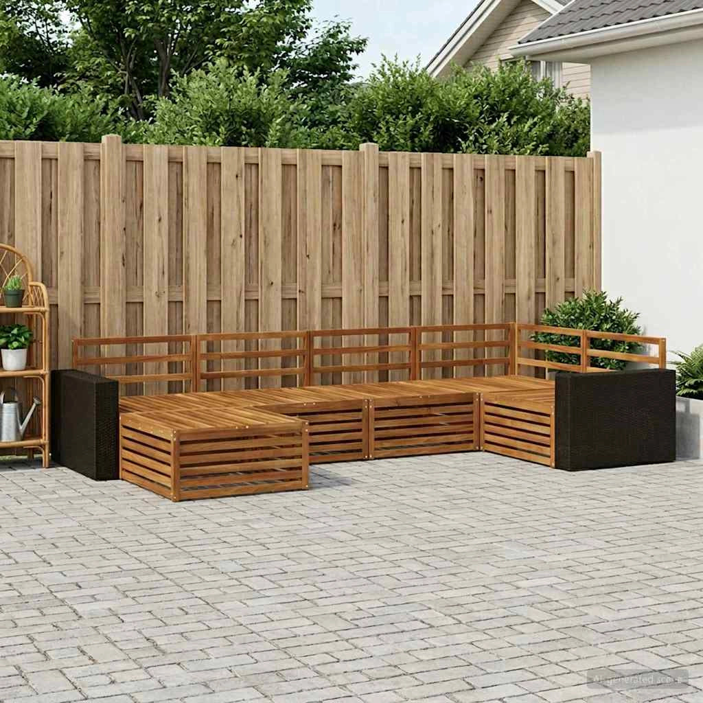 Set di divani da esterno 6 pz Naturale 3383572