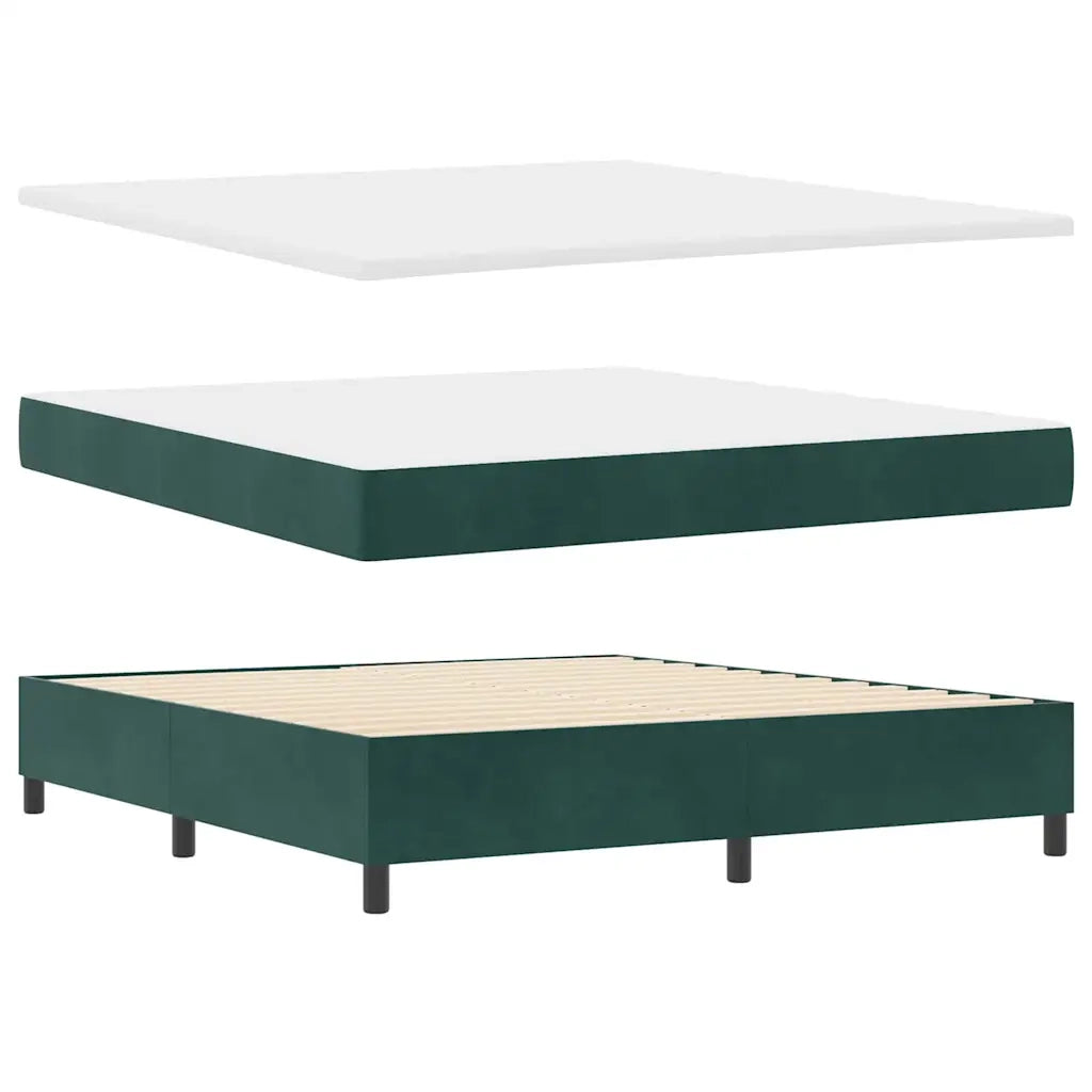 Letto a molle con strisce LED Verde Scuro 180 x 200 cm Velluto 3343883