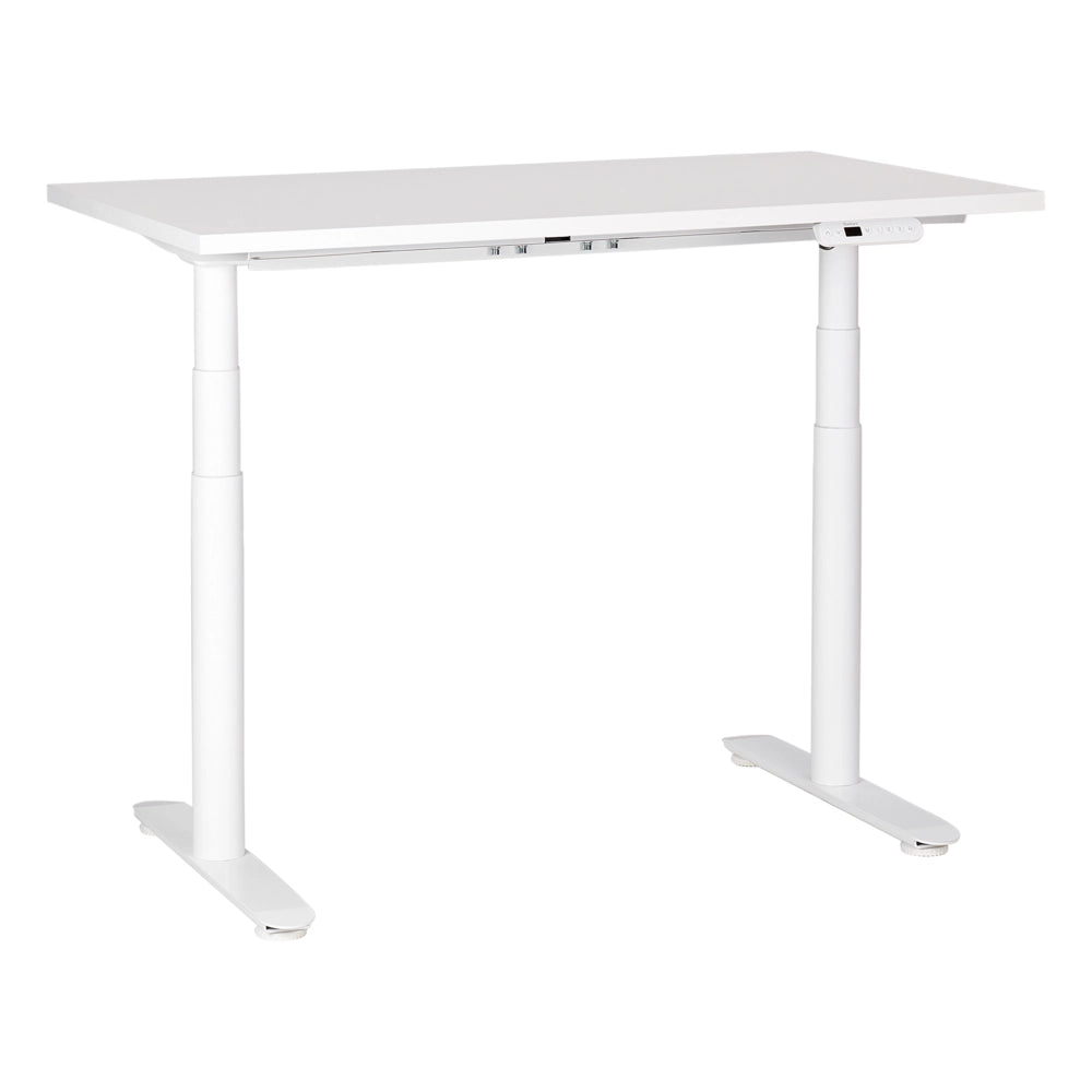 Scrivania regolabile in altezza elettricamente bianco 120 x 72 cm Struttura in acciaio verniciato a polvere