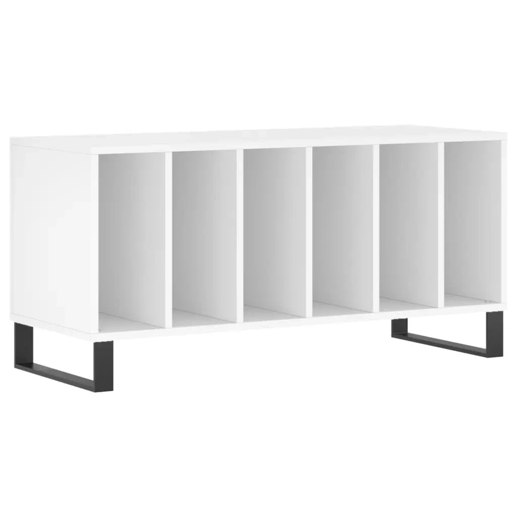 Mobile porta dischi classico e pratico 100 x 38 x 48 cm stile industriale in legno composito bianco. Codice articolo: 02_0049153.