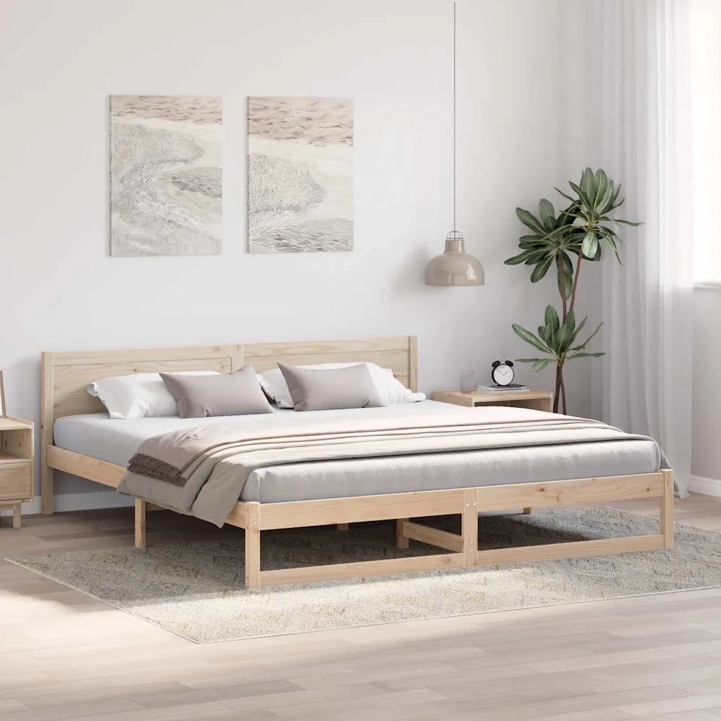 Struttura del letto-Giroletto Naturale 180 x 200 cm Pino massello 490027