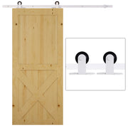 Kit completo per ferramenta per porte scorrevoli da 183 cm con binari, rulli, fermi, blocco inferiore, set di viti per porte, sistema per porte