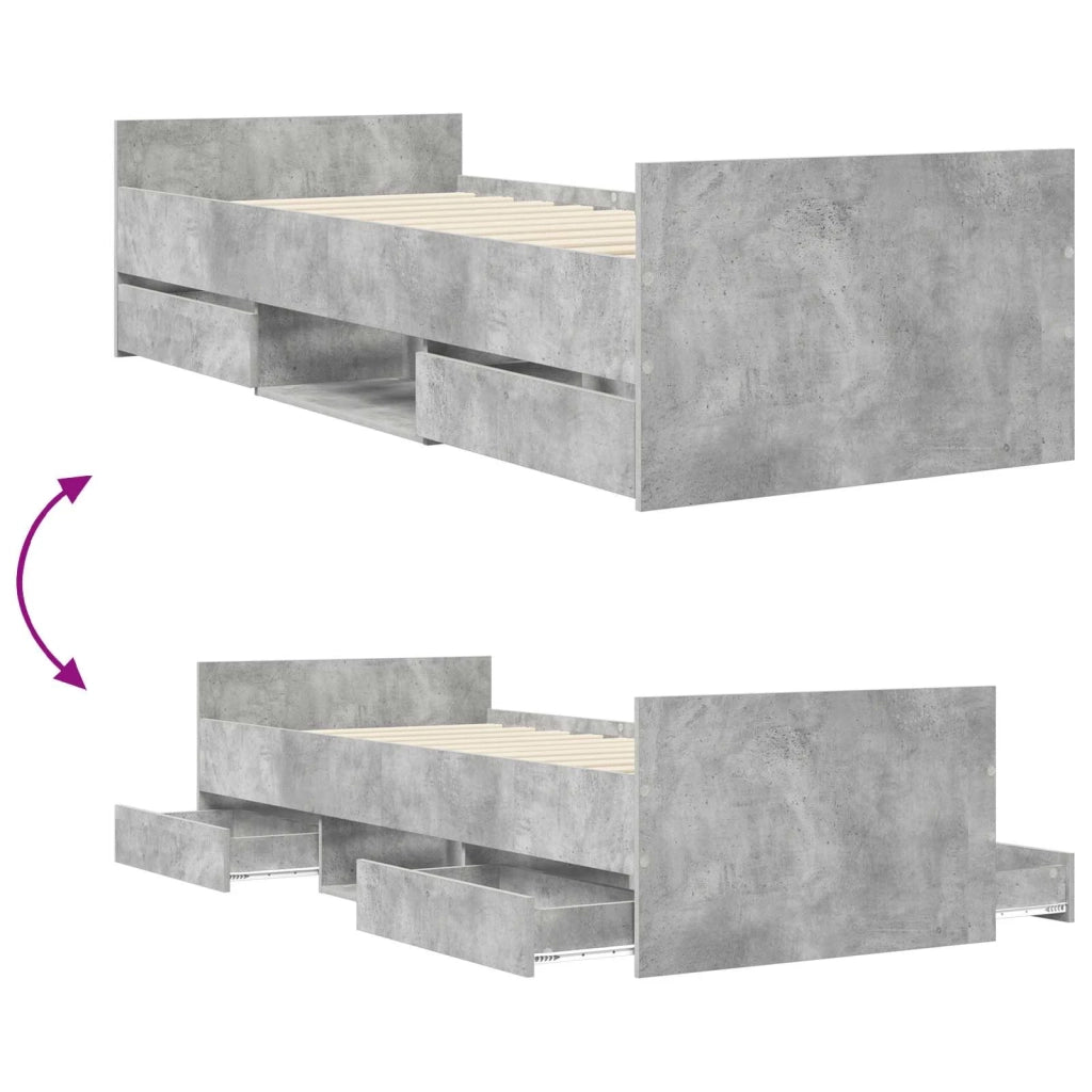 Struttura del letto Grigio Cemento Legno ingegnerizzato 3429514