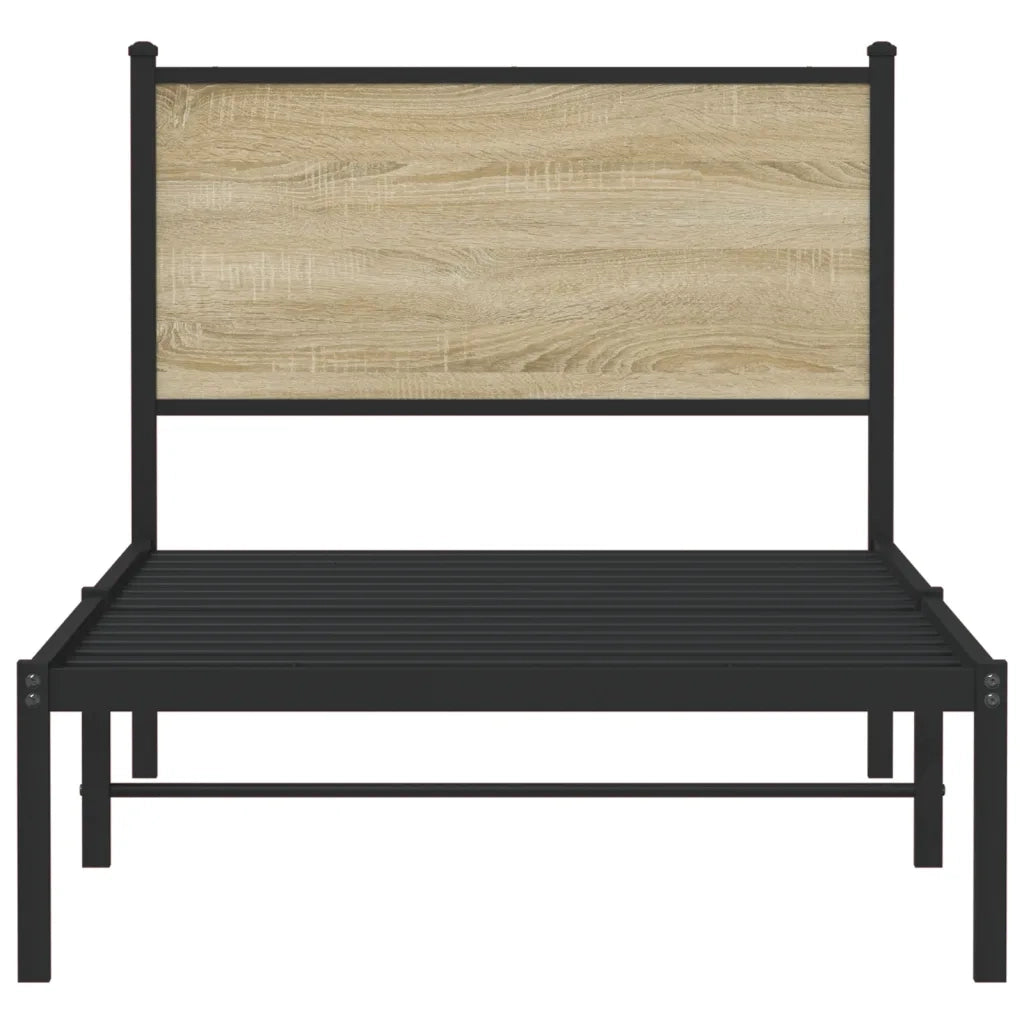 Giroletto senza Materaso in Metallo Rovere Sonoma 90x190 cm 4007708