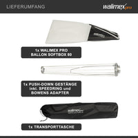 Essential Balloon Softbox 80cm, diffusore di luce a 360° ad apertura rapida, adattatore Bowens incluso, compatibile con tutti i flash e le luci continue comuni con attacco Bowens