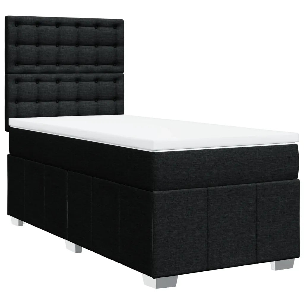 Giroletto a Molle con Materasso Nero 90x190 cm in Tessuto